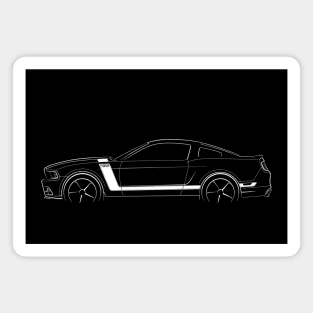 2013 Ford Mustang Boss 302 - profile stencil, white Magnet